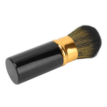 Brocha cosmética para polvo suelto retráctil de pelo suave herramienta de maquillaje portátil negra