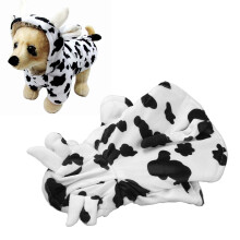 Diseño de vaca blanco talla S sudadera con capucha para perro abrigo de invierno de felpa