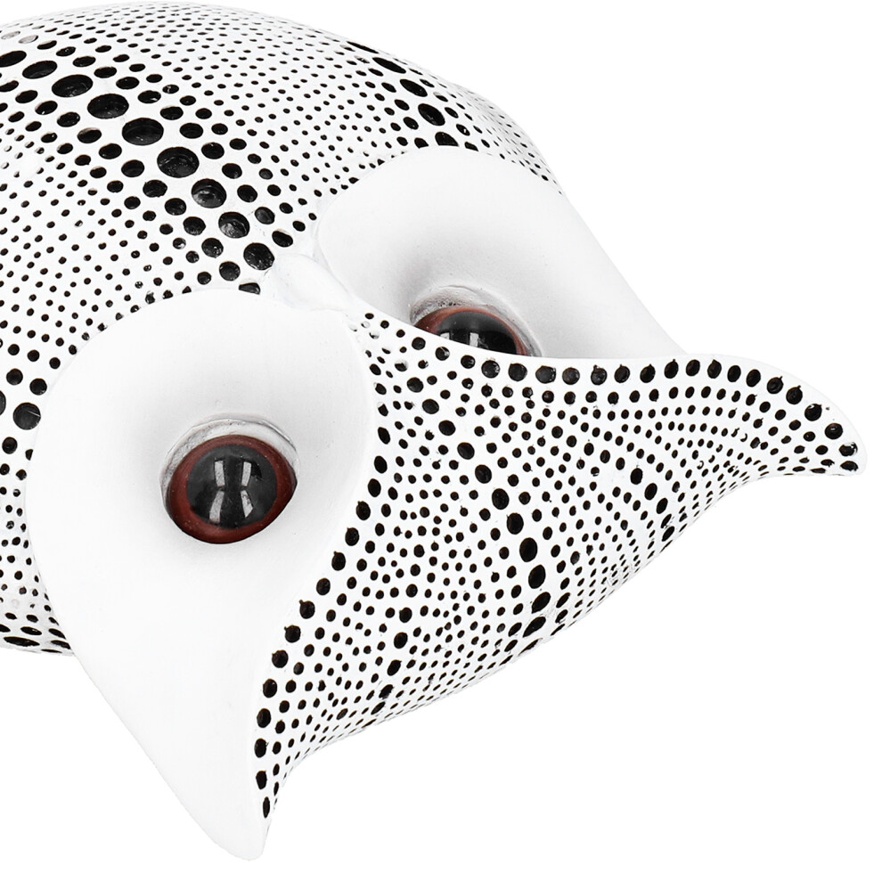 Decorative Owl Resin Sculpture Art for Desktop BS1027 White with Black Spots-image-OPC-PJM5XWG-NEW