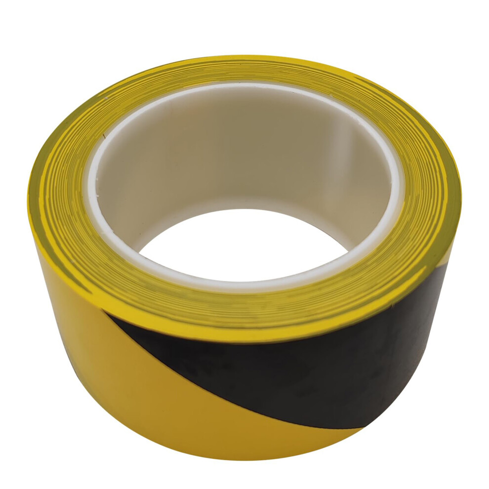 Hazard Warning Tape PVC 4.8cmX30m Black Yellow