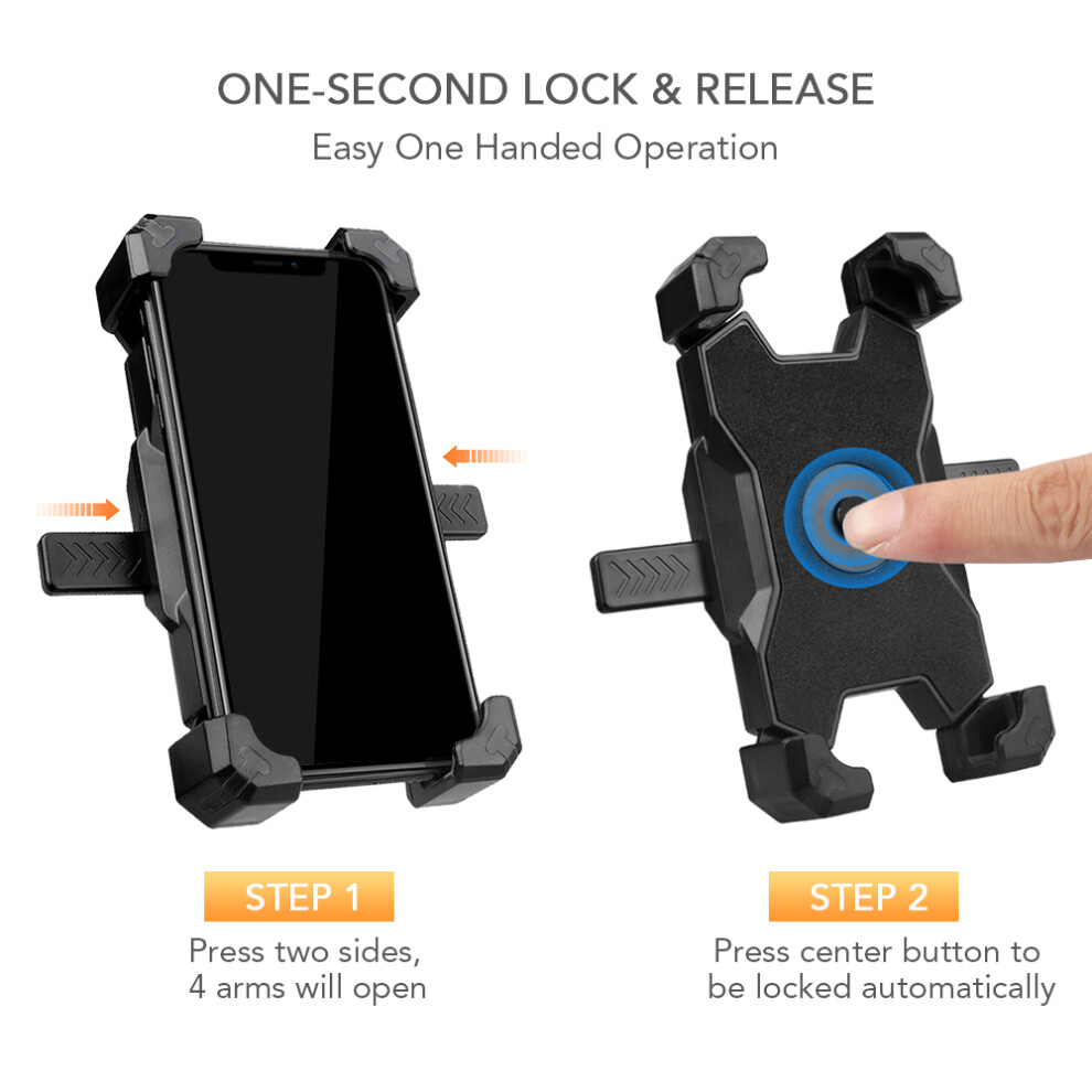 Quick Lock Bicycle Phone Mount 360 Adjustable For Mtb, Road Bike, Scooter 8771340814344