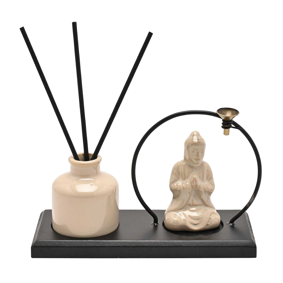 Serenity White (One Size, Off ) Sitting Buddha Incense Gift Set