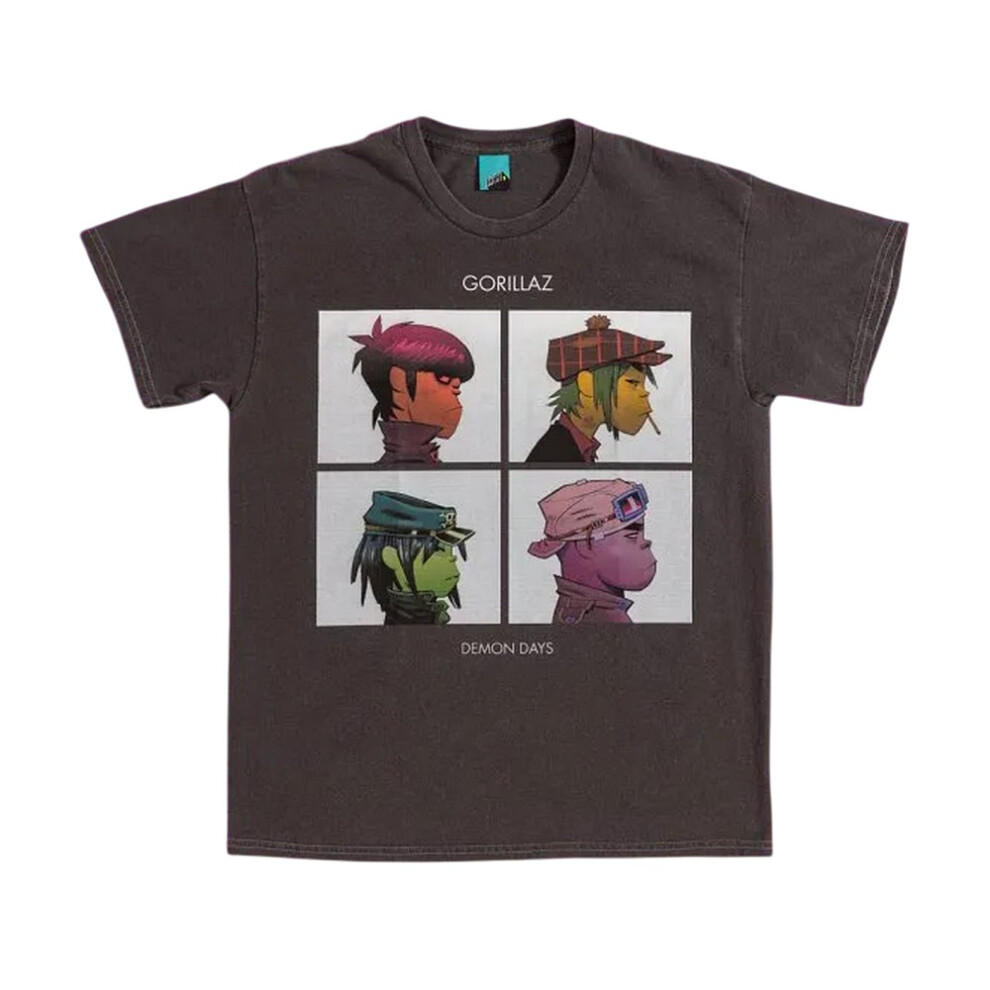 (L, Black/Charcoal) Gorillaz Unisex Adult Demon Days T-Shirt-image-OPC-PJM68ZS-NEW
