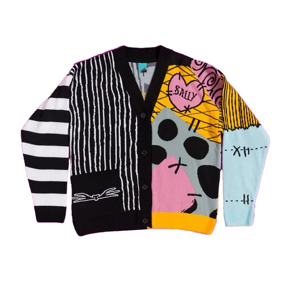 Nightmare Before Christmas Men's Multicoloured (4Xl, ) Unisex Adult Patchwork Cardigan
