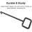 16mm Manhole Hook Tool - Portable Steel Puller for Manhole Covers, 42cm Length Crowbar with Rectangular Handle 3