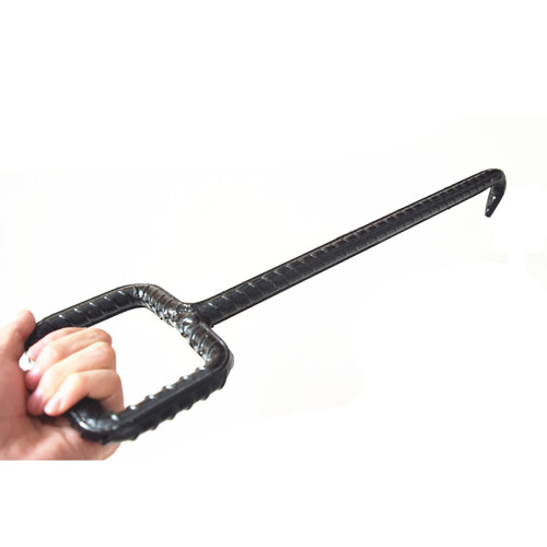 16mm Manhole Hook Tool - Portable Steel Puller for Manhole Covers, 42cm Length Crowbar with Rectangular Handle