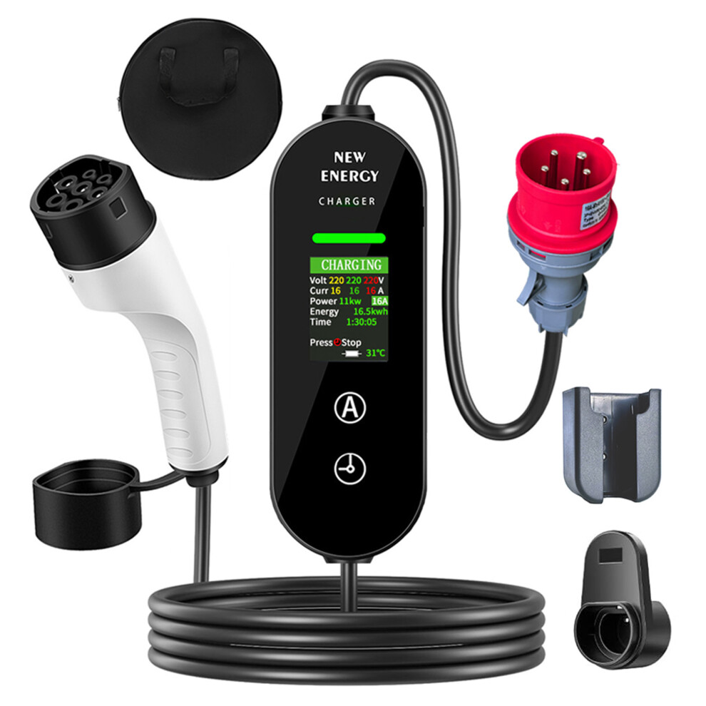 Protable 3Phase EV Mobile Charger 11 KW 16A Portable 5M Type 2-image-OPC-PJM6H9W-NEW