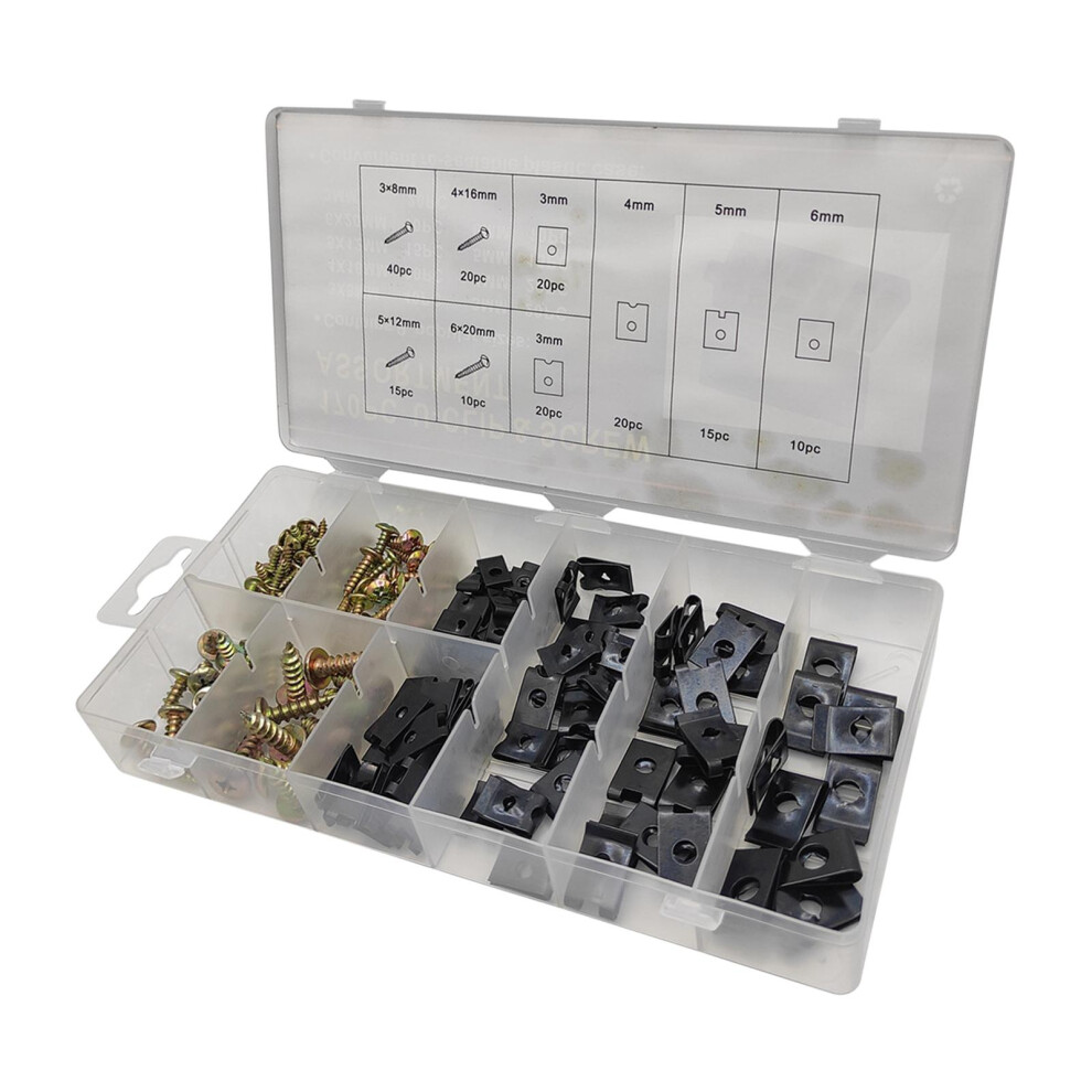 170 Pieces Metal U Shaped Clip Fasteners Hardware for Vehicles Auto-image-OPC-PJM6HQ6-NEW