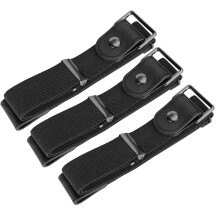 Synthetisches Leder Elastische Gürtel 3er Pack Schwarz mit Schnalle für Männer und Frauen AU