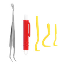 5-Pack Pet Flea Lice Clamp Kit for Dogs Cats Tick Remover Tools in Yellow Red