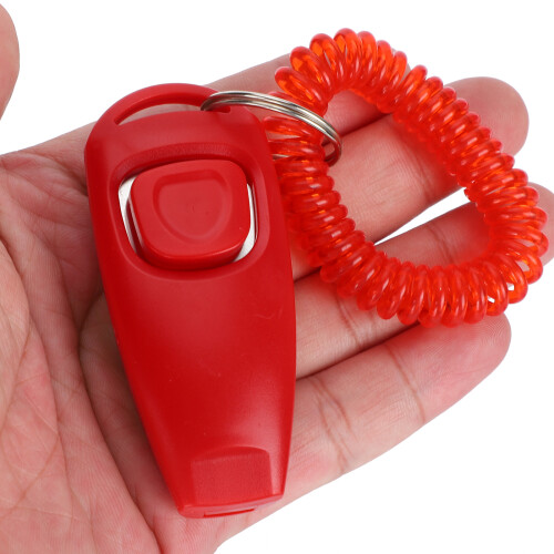 4pcs 2 in 1 Dog Training Clicker & Whistle Set, Plastic, 7x3cm 2