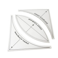 Quilting Templates Stencils Set for Patchwork and Embroidery, Clear Acrylic Cutting Tools, 2/3 Piece, ABC8" Suit E