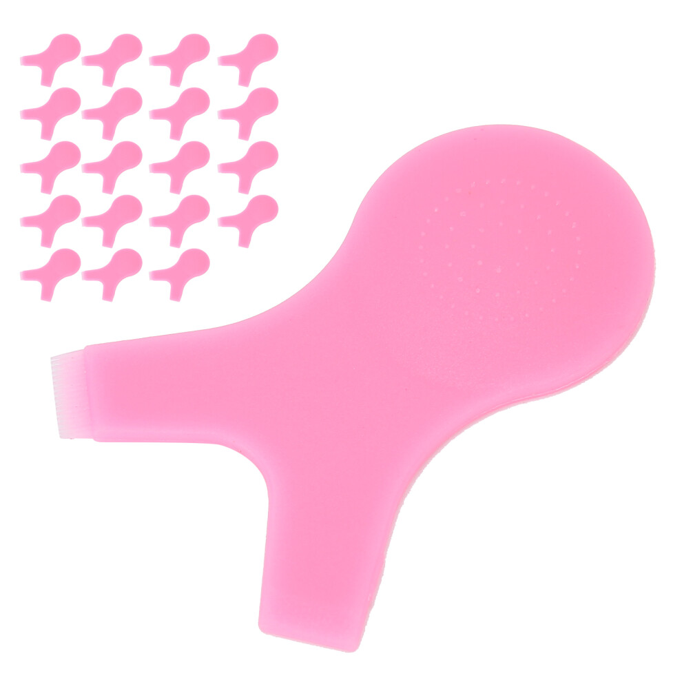 20pcs Pink Y-Shape Eyelash Lift Brush Curler Set - AntiSlip Perm Tool