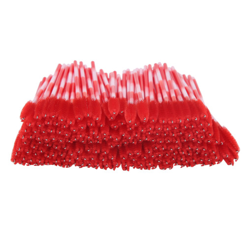 Compact 200pcs Bright Red Applicator Set for Mascara & Eyebrows 1