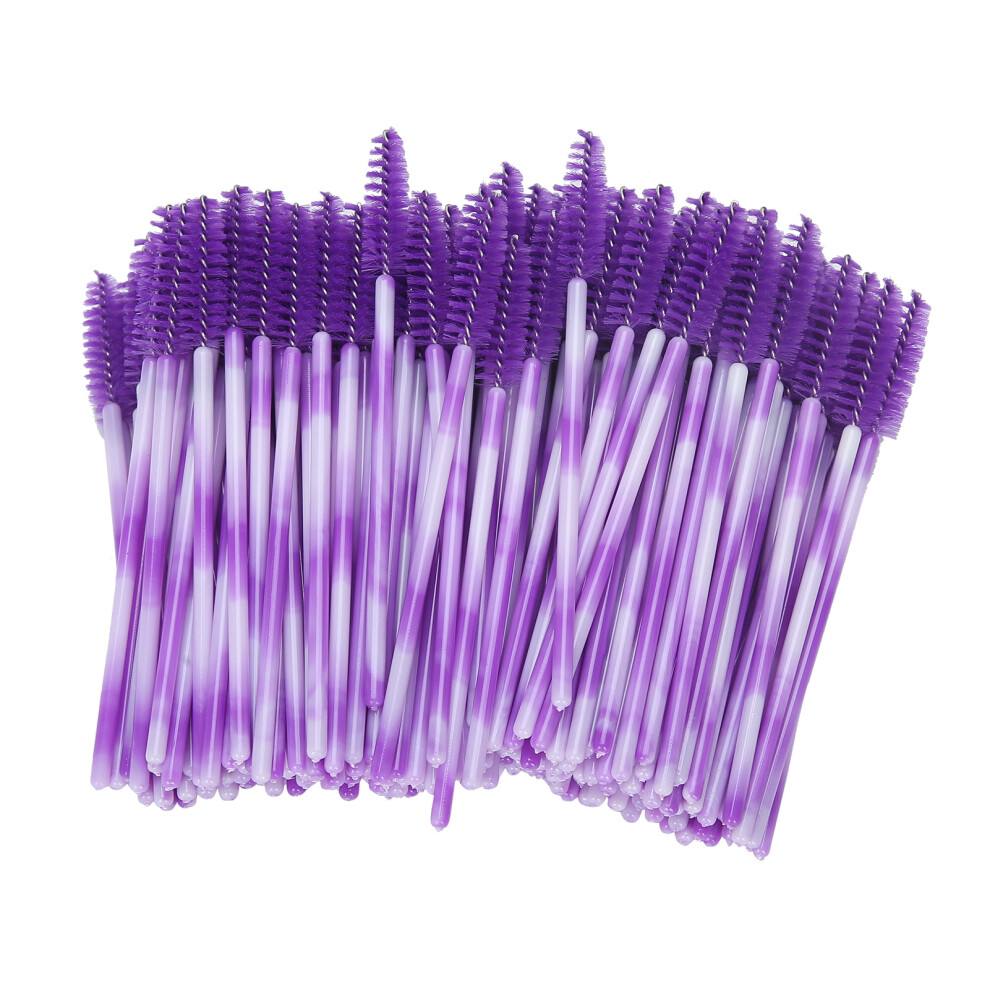 200pcs Disposable Dark Purple Plastic Lash Brush Travel Makeup Tool