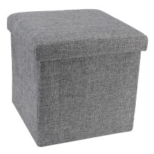 Foldable Storage Ottoman Bench, Multi-Purpose Seat, 30x30x30cm