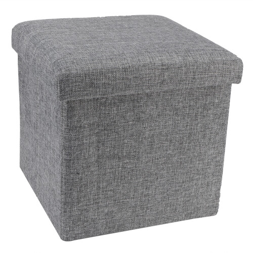 Foldable Storage Ottoman Bench, Multi-Purpose Seat, 30x30x30cm