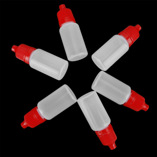 50pcs 10ml Red Squeezable Eye Drop Bottles, Portable, 2x6cm 2