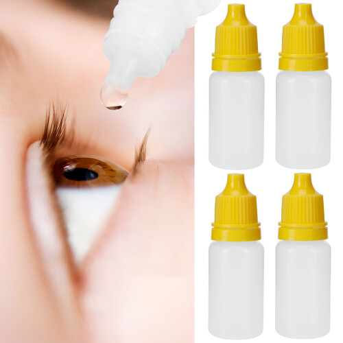 50pcs 5ml Yellow Squeezable Eye Liquid Dropper Bottles 1.7x4.7cm