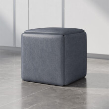 5 in 1 Cube Ottoman with Wheels, Stackable Sofa Stool, Dark Gray Square Ottoman for Living Room and Bedroom