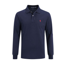 (Royal blue, XXL) Men Polo Shirt Casual Long Sleeve Collared T-Shirt Sports T-Shirts Button Tops