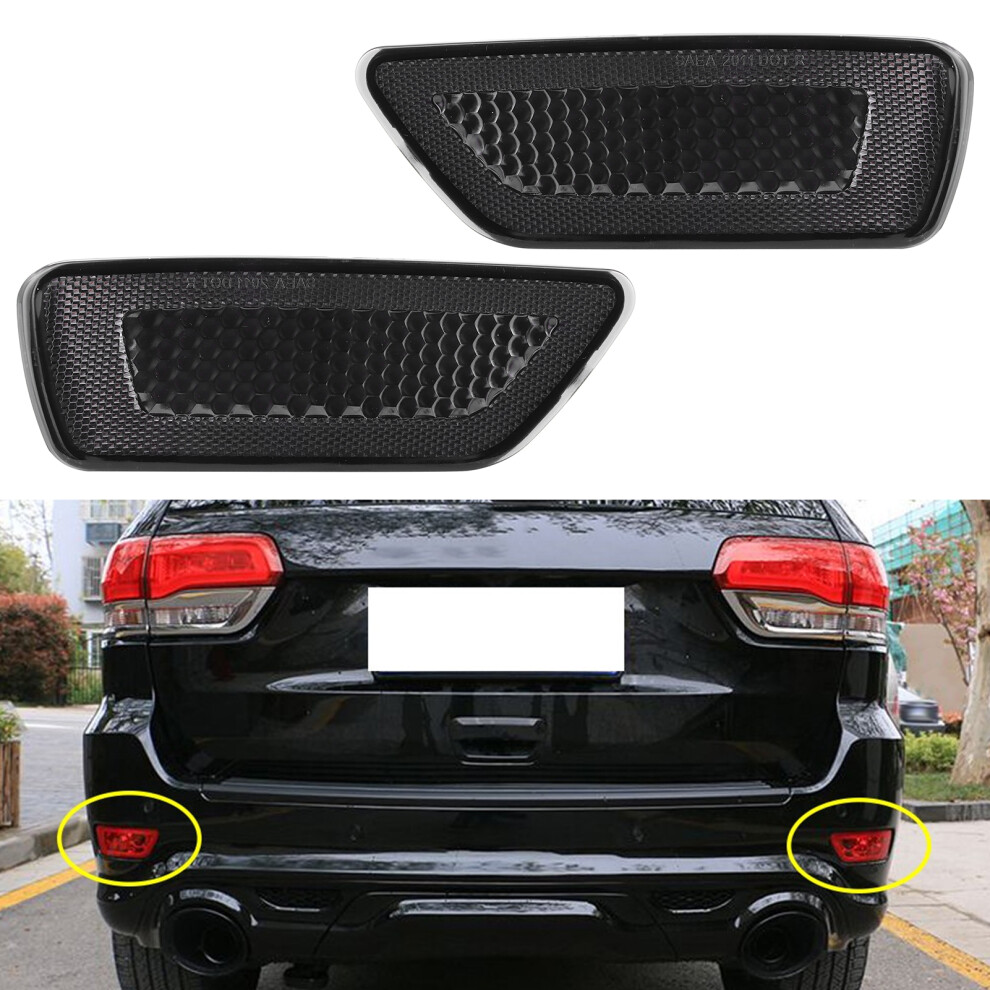 2Pcs Rear Bumper Reflector Left/Right For Dodge Journey & Jeep Compass, Lens Black 8281340832793