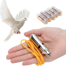 Stainless Steel Ultrasonic Dog & Bird Whistle 6.6cm with Lanyard