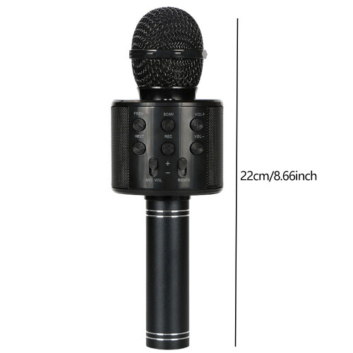 (Black) Wireless Karaoke Microphone Portable Handheld Mic Speaker Machine For Adult Kids 2