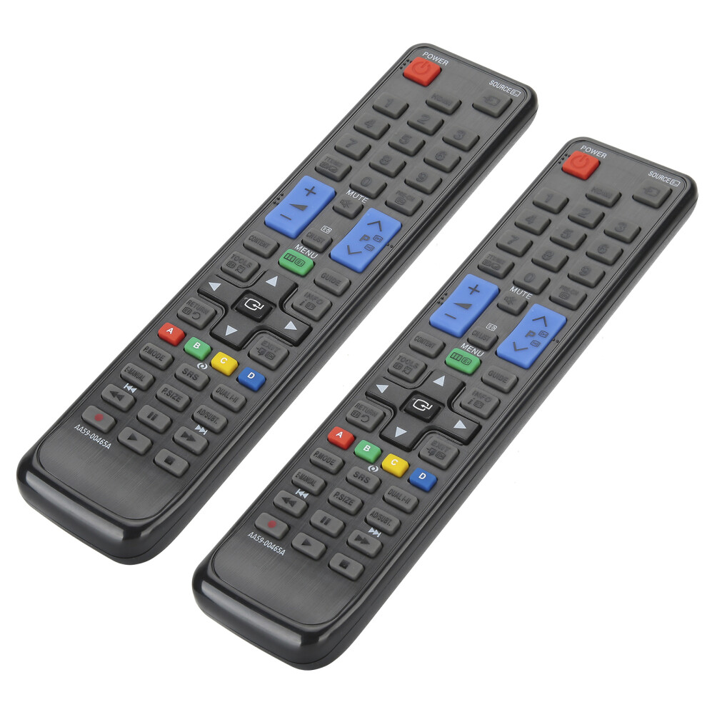 2Pcs Universal Abs Tv Remote For Samsung Models Â Aa59-00465A Black 4951340846987
