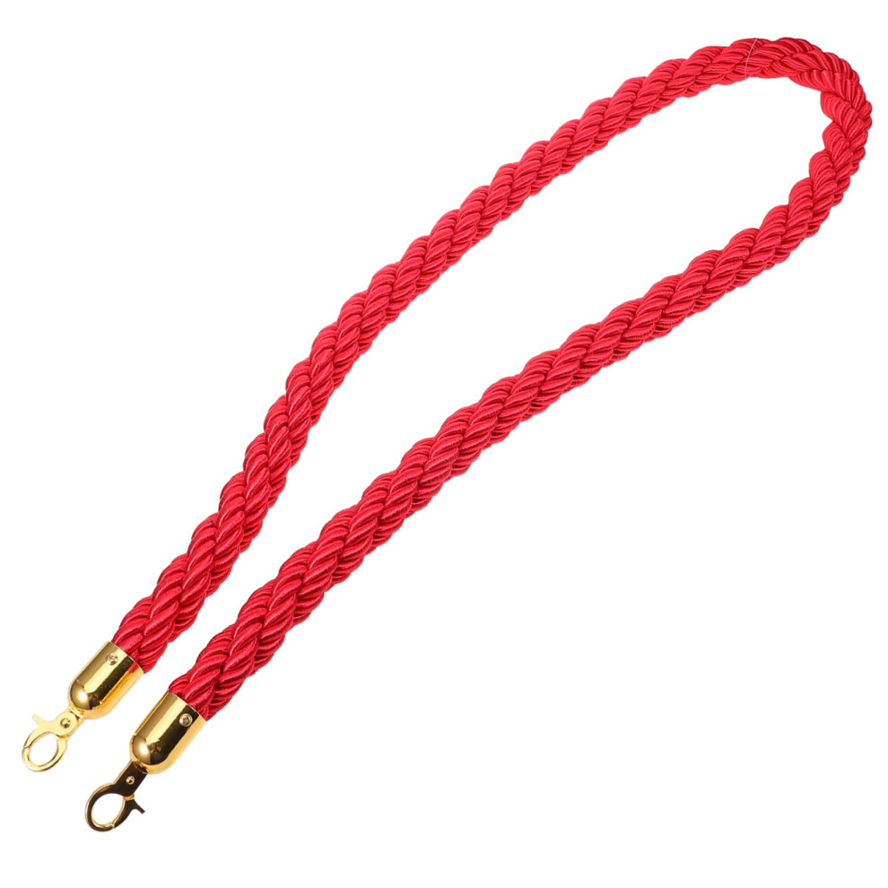 Jute Cord Rung Rope 10M With Metal Closures Durable Queue Barrier Rope For Events And Safety 6276012446035