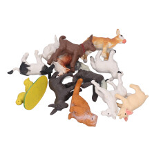 12 Stück Simulations-Farmtiere Bildungsspielzeug Pferd Schaf Schwein Kuh Katze Hund Hühnchen Ente Kaninchen Bauernhoftiere Statuetten