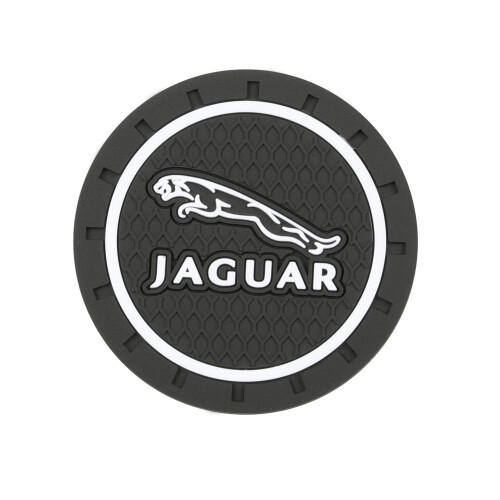 (Jaguar) 4PCS Rubber Car Accessories Water Cup Holder Pad Coaster Gray Edge