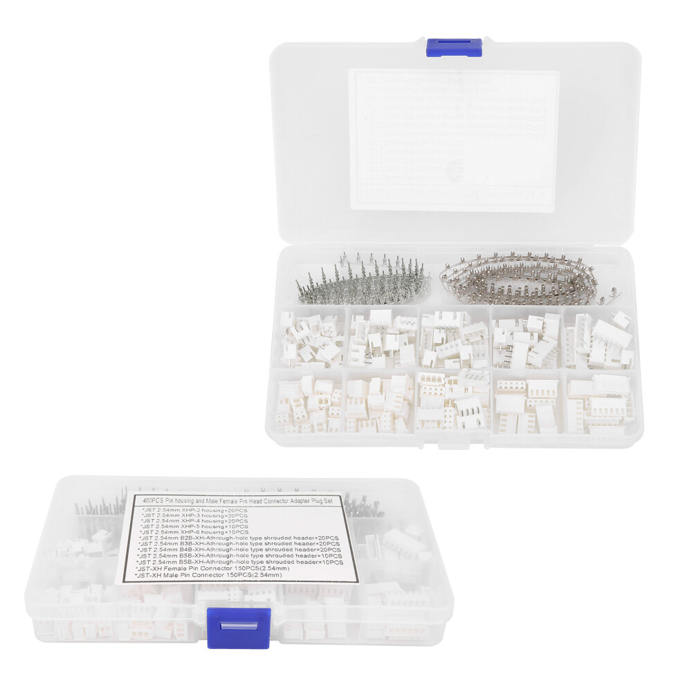 Jst Xh Male Female Wire Connectors 460Pcs 2-6 Pin Kit For Prototypes 4621340849638