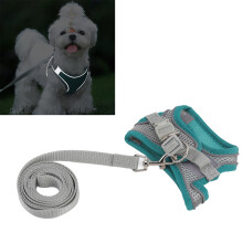 Hundegeschirr mit Leine, atmungsaktiv, reflektierend, Haustierweste, geeignet für kleine Hunde und Katzen, Größe M