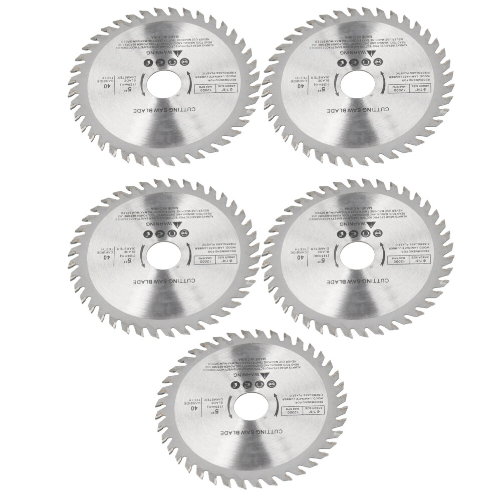 40T 4.9In Circular Blade 5Pcs Carbide Tipped Cutting Disc For Woodworking 7681340850178