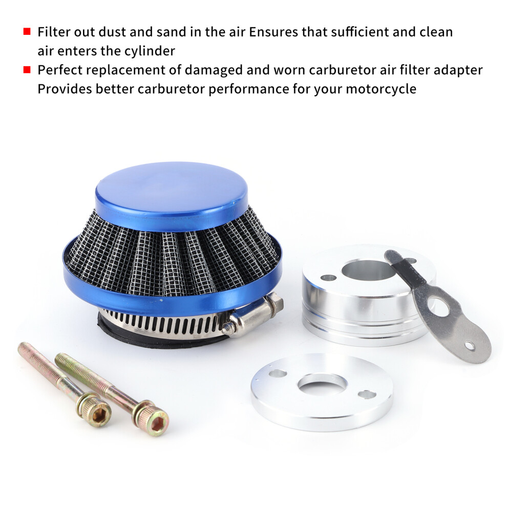 Carburetor Air Filter Adapter For 47Cc-49Cc Pocket Bike Atv, Rubber Aluminum 4931340851334
