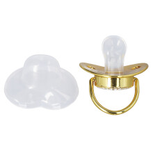 Babypflege Schnuller Baby Tragbar Exquisiter Goldkrone Buchstaben Rhodiniert Schnuller mit Kette Clip Buchstabe X