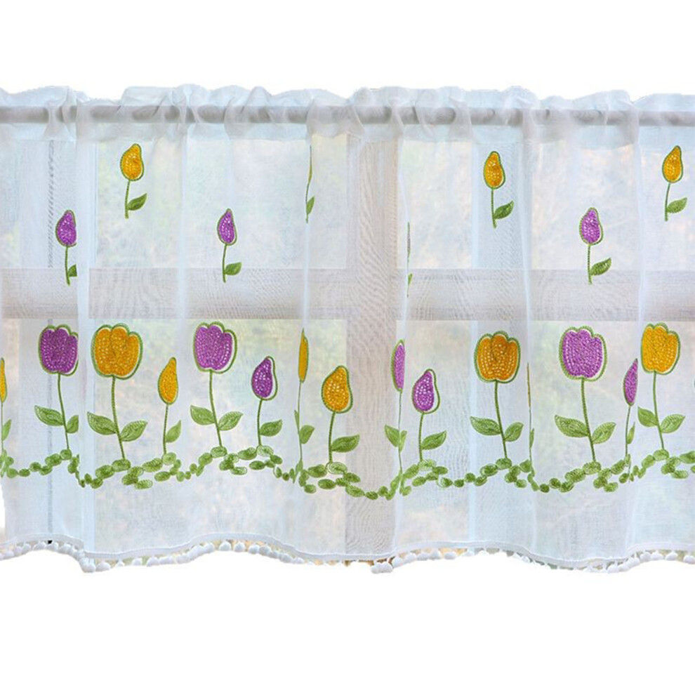 (As shown, 180x60cm) Rural Villa Style American Country Style Curtains Embroidered With-image-OPC-PJM6Z5V-NEW