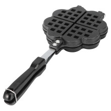 DIY Waffle Maker Waffle Cake Mold Baking Tray Aluminium Alloy Black 35x14cm
