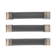 3 piezas de tiradores de cuero para puertas, negro, 14,8 x 2,4 x 1,8 cm