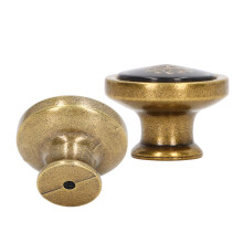 2x pomo redondo de zinc con un solo agujero 3,3 cm cobre-negro