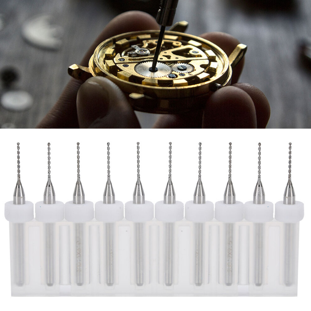 10Pcs 0.7Mm Tungsten Steel Drill Bits Set For Woodwork, Engraving 8721340856714