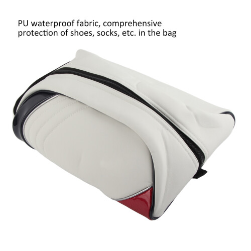 PU Leather Golf Shoe Carrier Bag - White, Dustproof, Lightweight 306g 2