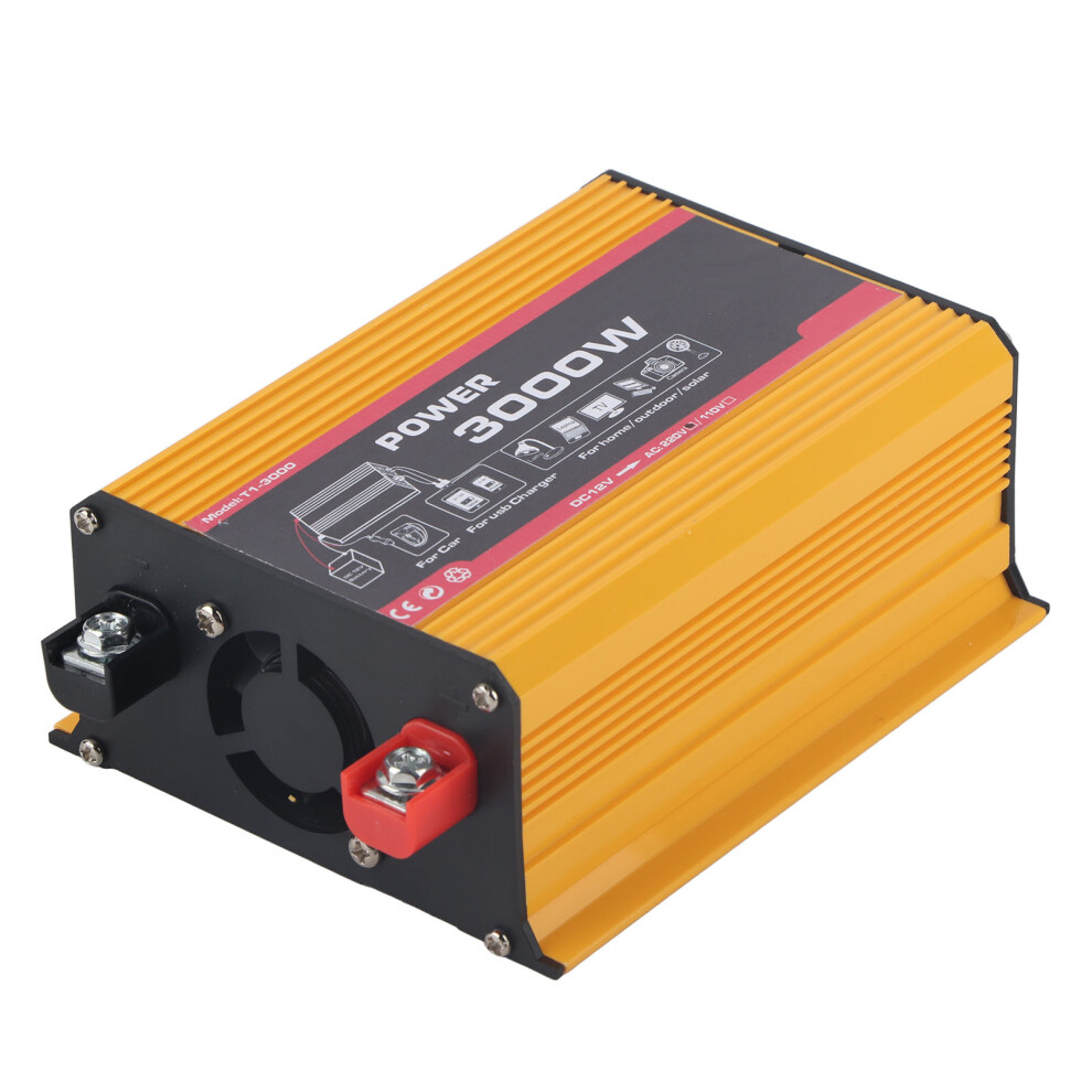 3000W Car Inverter Dual Usb Modified Sine Wave 12V To 220V Black 4331340858652