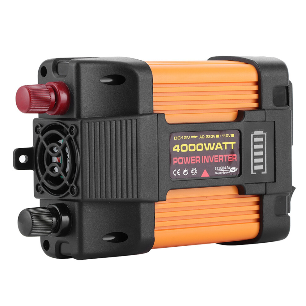 12V To 220V Car Power Converter 4000W Usb Ports Ac Outlet Led Display 6941340858668