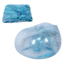 Adult Transparent Inflatable Sofa Chair with Sequin Decor, Blue, 106x106x70cm