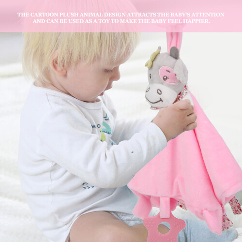 Odorless Soft Plush Baby Security Blanket & Teether Toy Multicolor 2