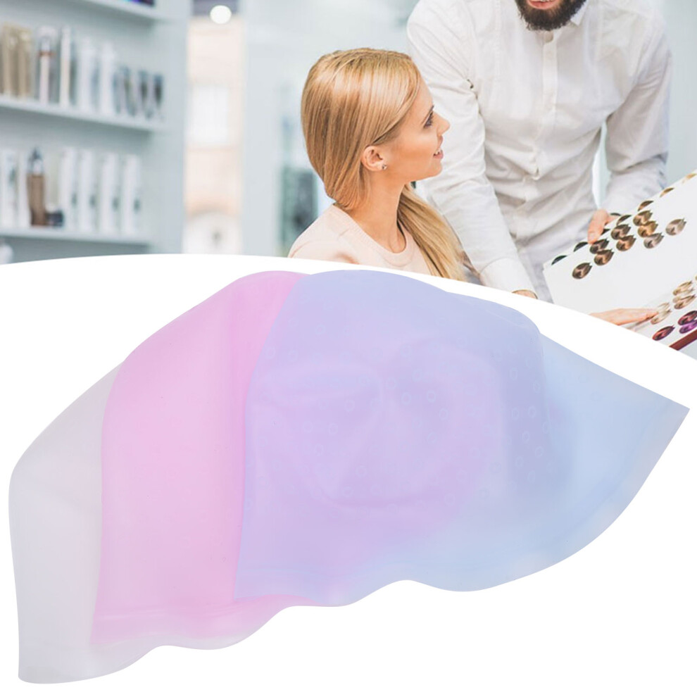 Silicone Hair Dye Hat Set (3pcs) Reusable Salon Highlighting Hair Cap