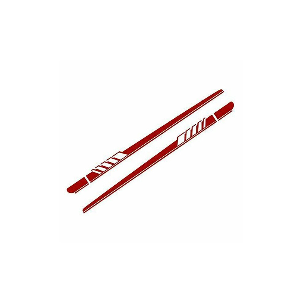 (Red) 1Pairs Car Side Body Paster Decal Sticker Racing Long Stripe Decals Graphics 210 X 11.5 Cm Red 4069369123733