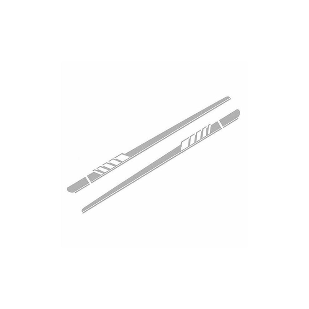 (White) 1Pairs Car Side Body Paster Decal Sticker Racing Long Stripe Decals Graphics 210 X 11.5 Cm White 4069369123740